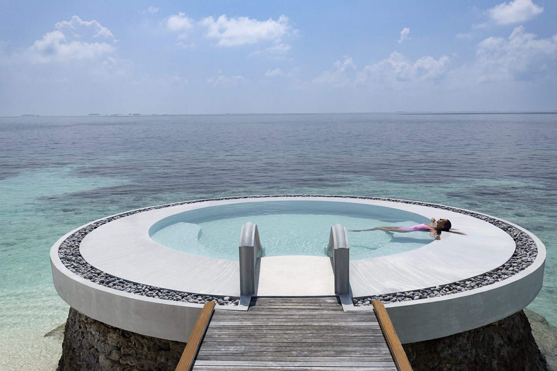 A hotel pool in Maldives